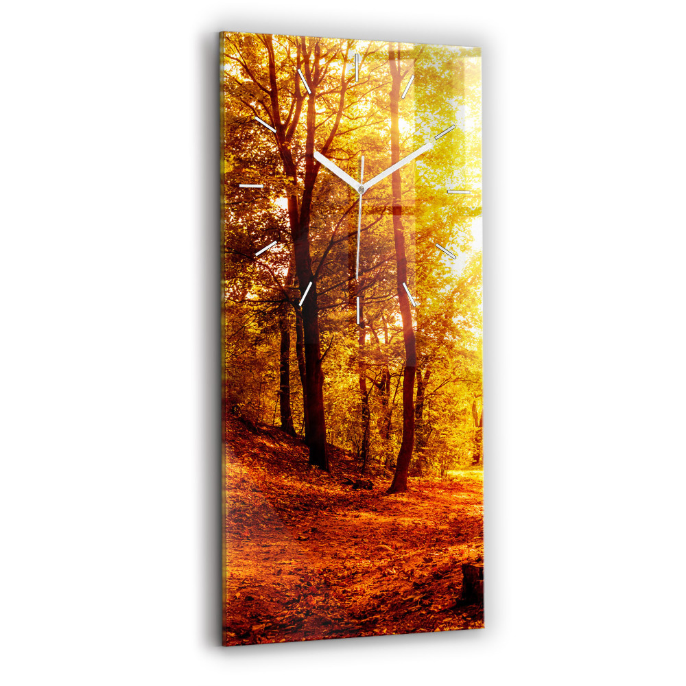 Zegar szklany Pejzaż lasu w słońcu