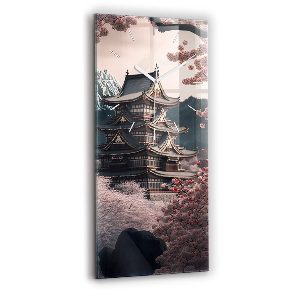 Zegar szklany Wieża i kwiaty w Azji