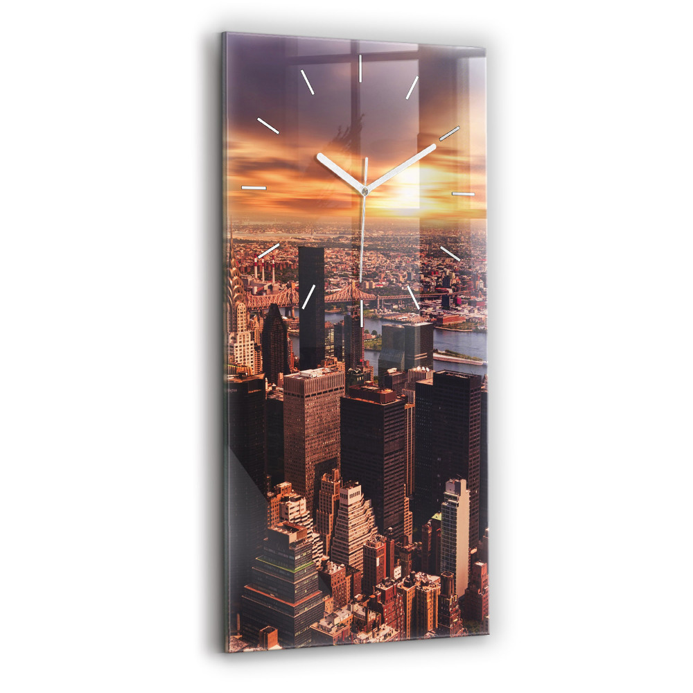 Zegar szklany Panorama miasta zachód