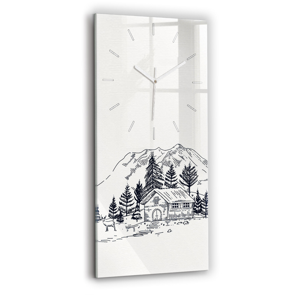 Zegar szklany Rysunkowe miasteczko
