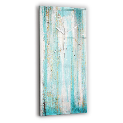 Zegar szklany Niebieskie deski