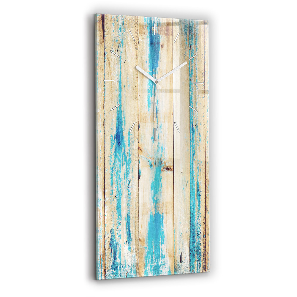 Zegar szklany Porysowane drewno