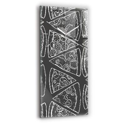 Zegar szklany Namalowana pizza