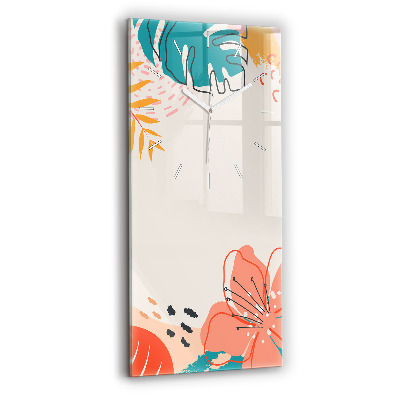 Zegar szklany Hawajskie rośliny