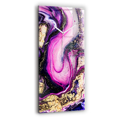 Zegar szklany Abstrakcja marmur