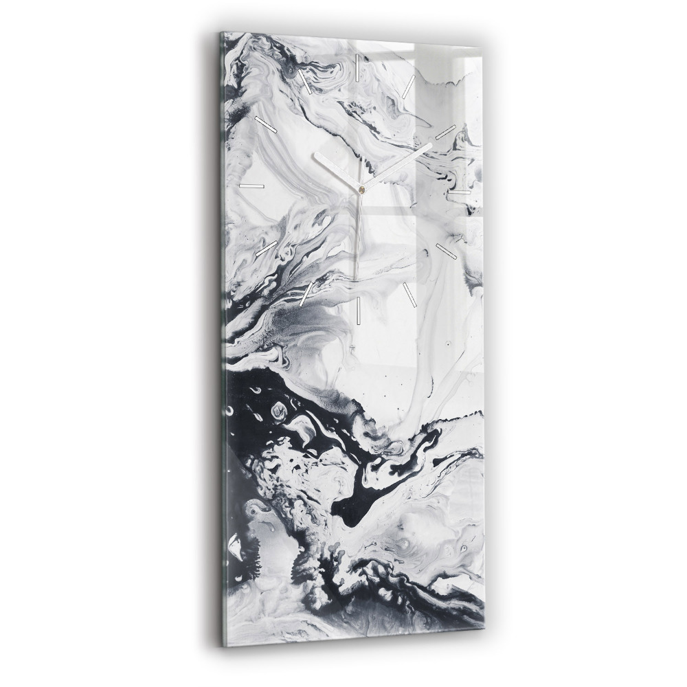 Zegar szklany Abstrakcja Tusz Marmur