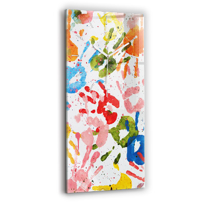 Zegar szklany Odbicia dłoni dzieci