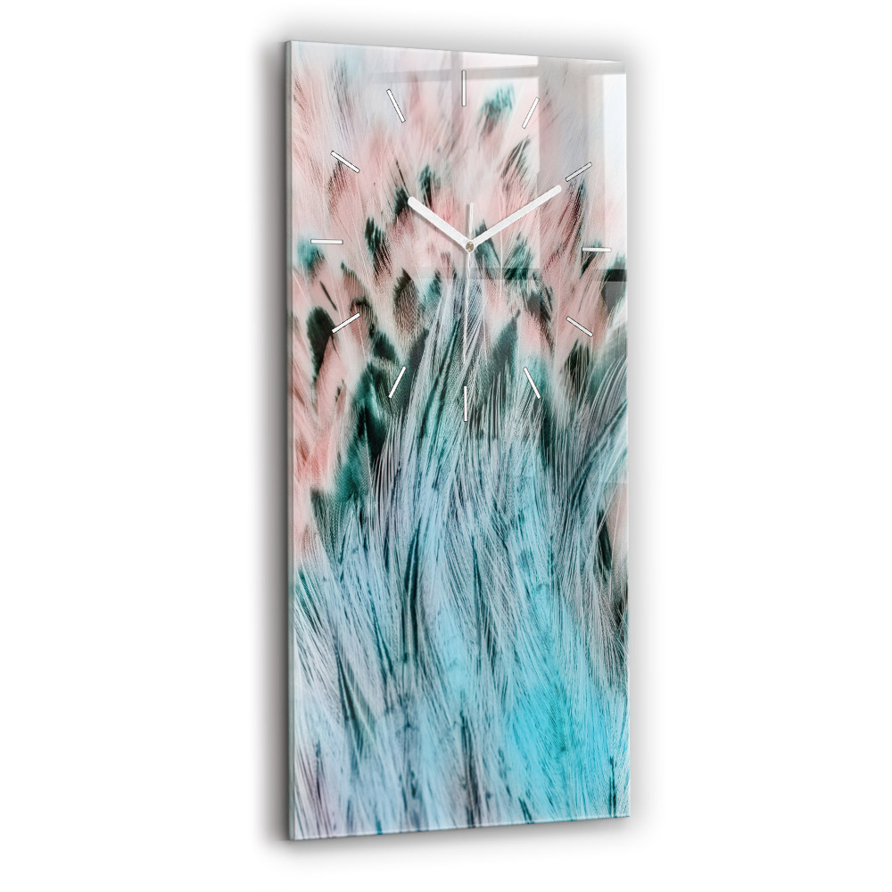 Zegar szklany Kolorowe pióra