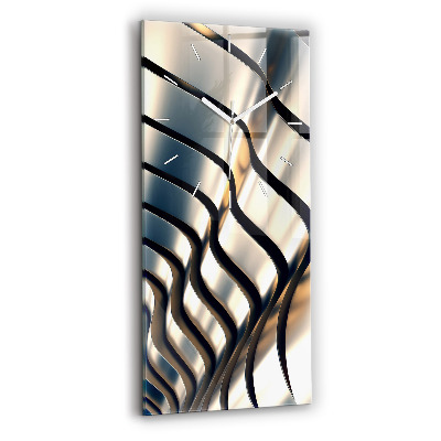 Zegar szklany Srebrny wzór