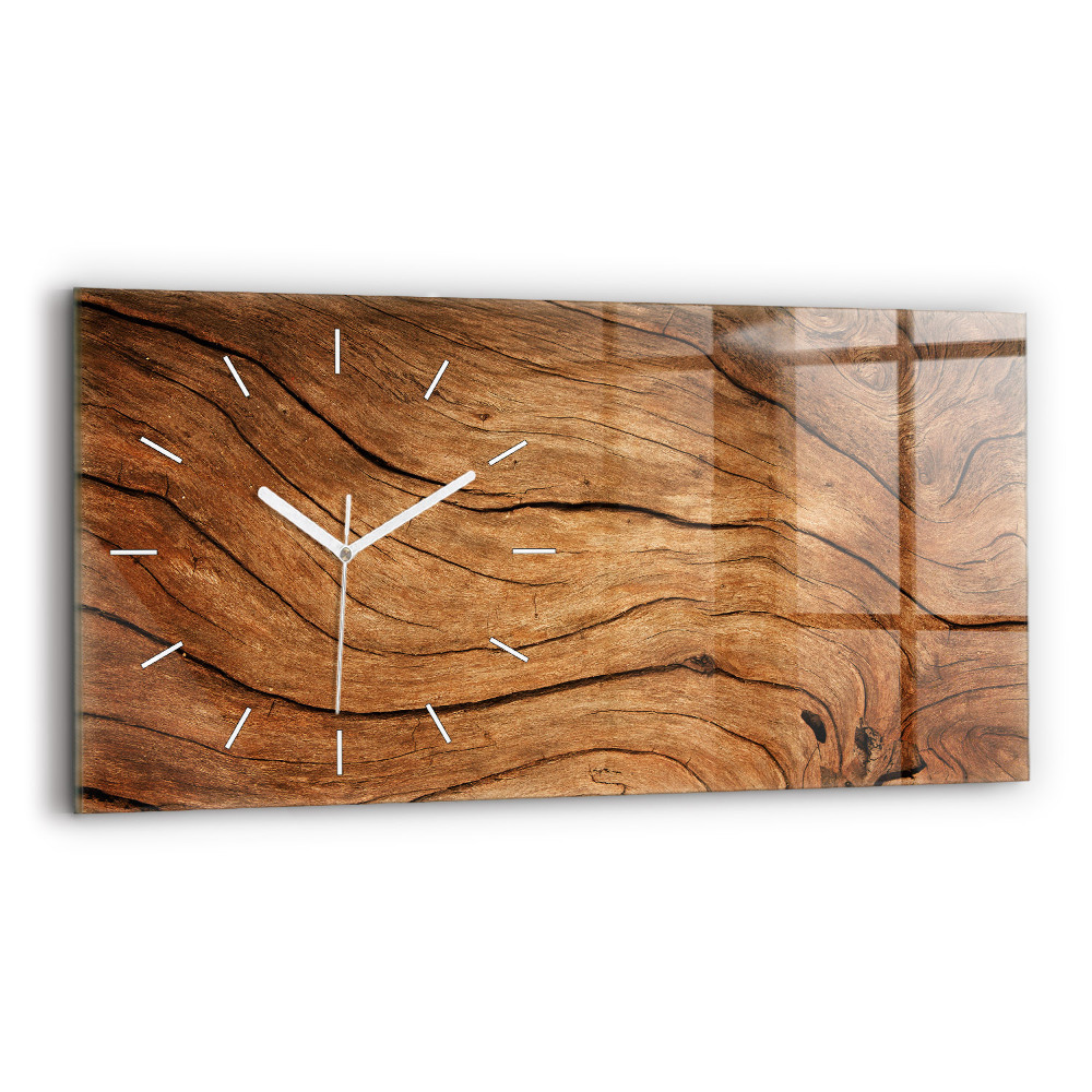 Zegar szklany Stare drewno