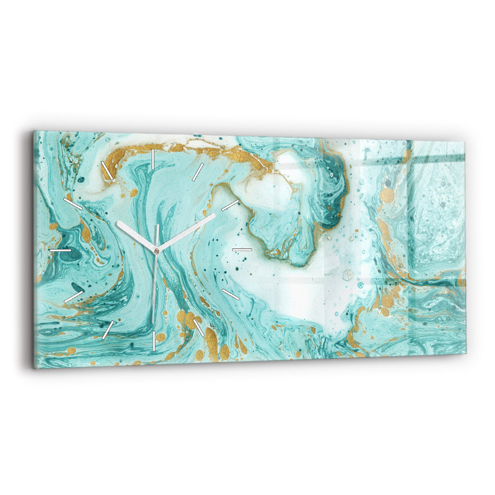 Zegar szklany Tekstura marmuru