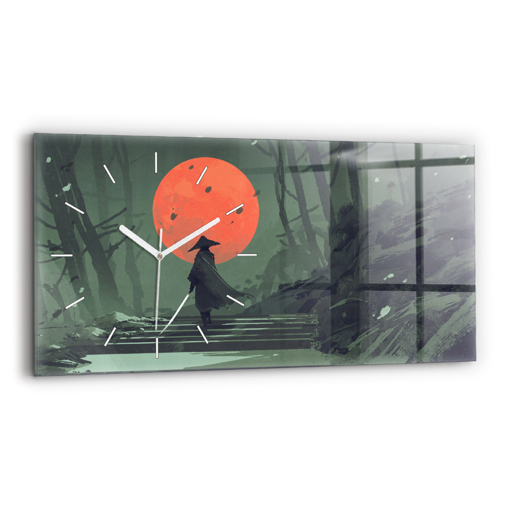 Zegar szklany Samuraj w lesie