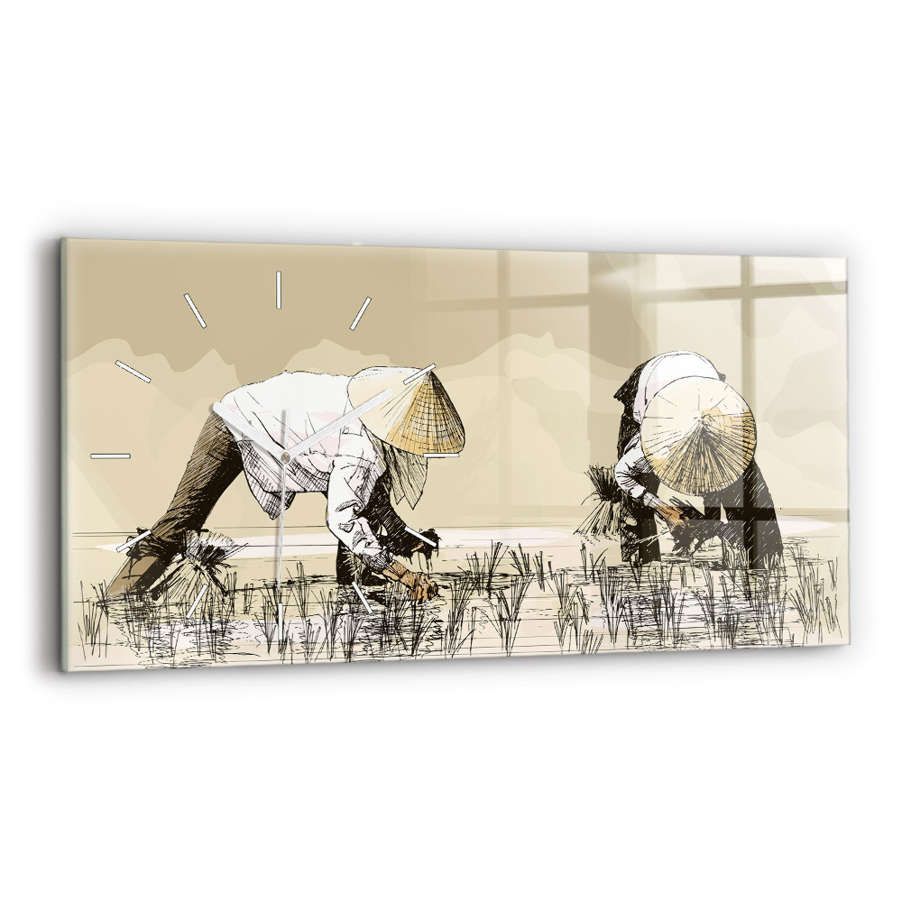 Zegar szklany Kobieta zbierająca ryż