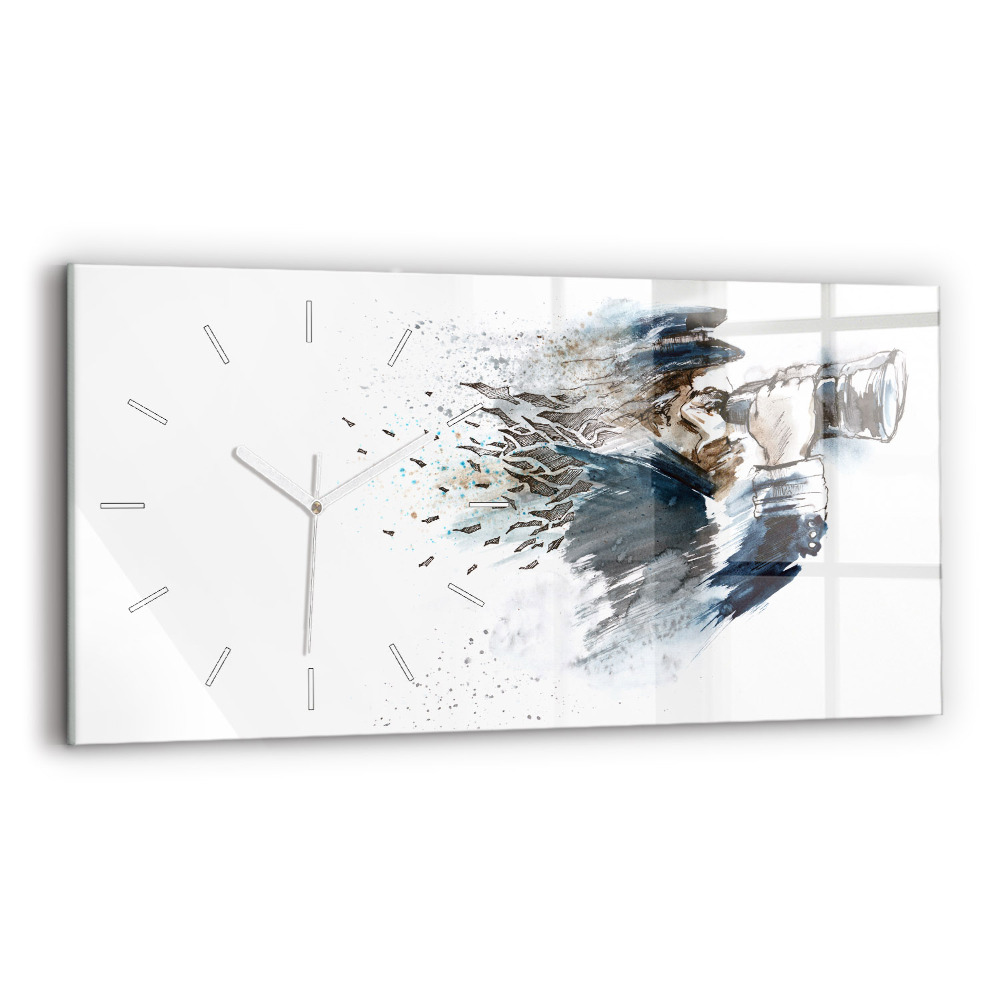 Zegar szklany Kapitan statku z lornetką