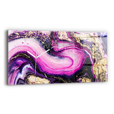 Zegar szklany Abstrakcja Marmur