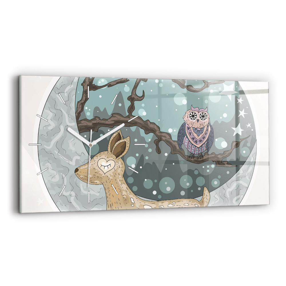 Zegar szklany Nocne zwierzęta Księżyc