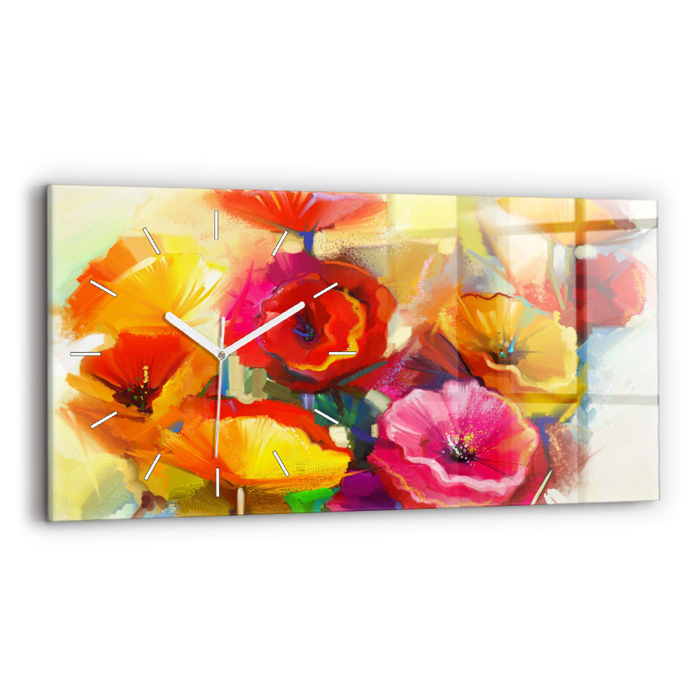 Zegar szklany Kolorowe maki