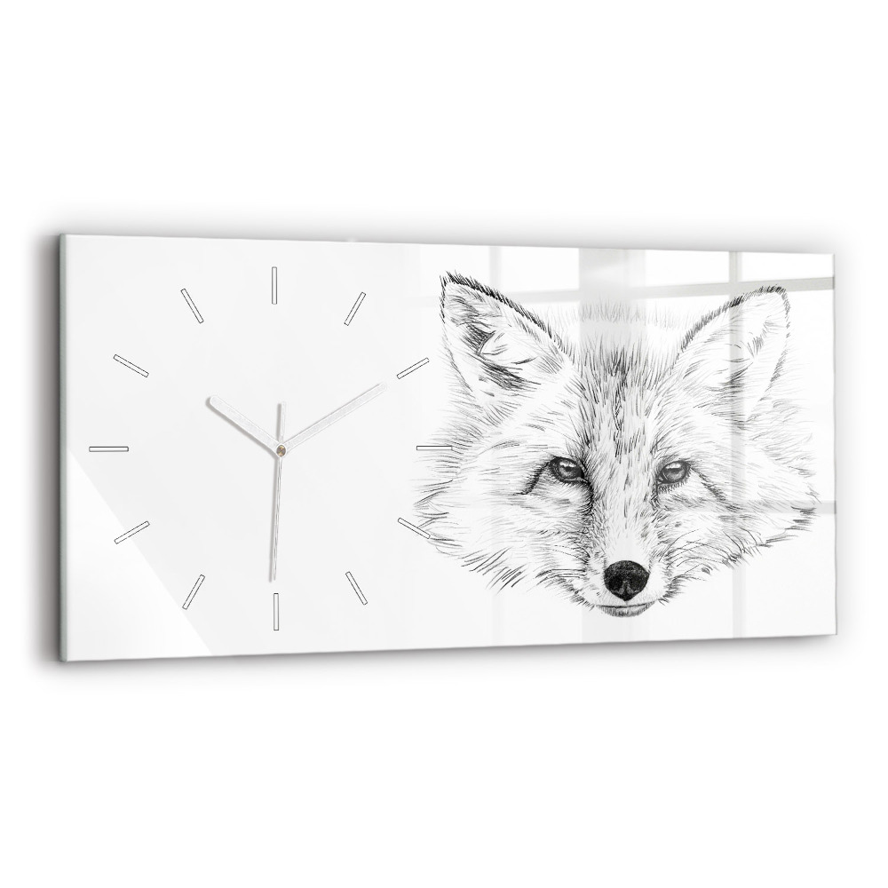 Zegar szklany Wektorowa Głowa Lisa