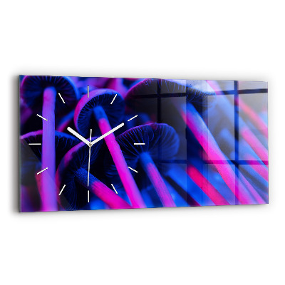 Zegar szklany Magiczne Grzyby Kolorowe