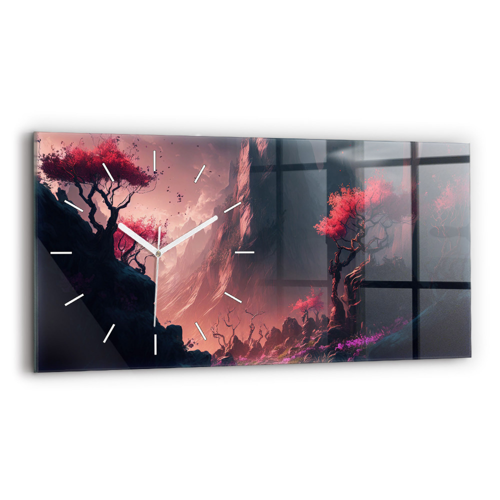 Zegar szklany Magiczny las i pasmo gór