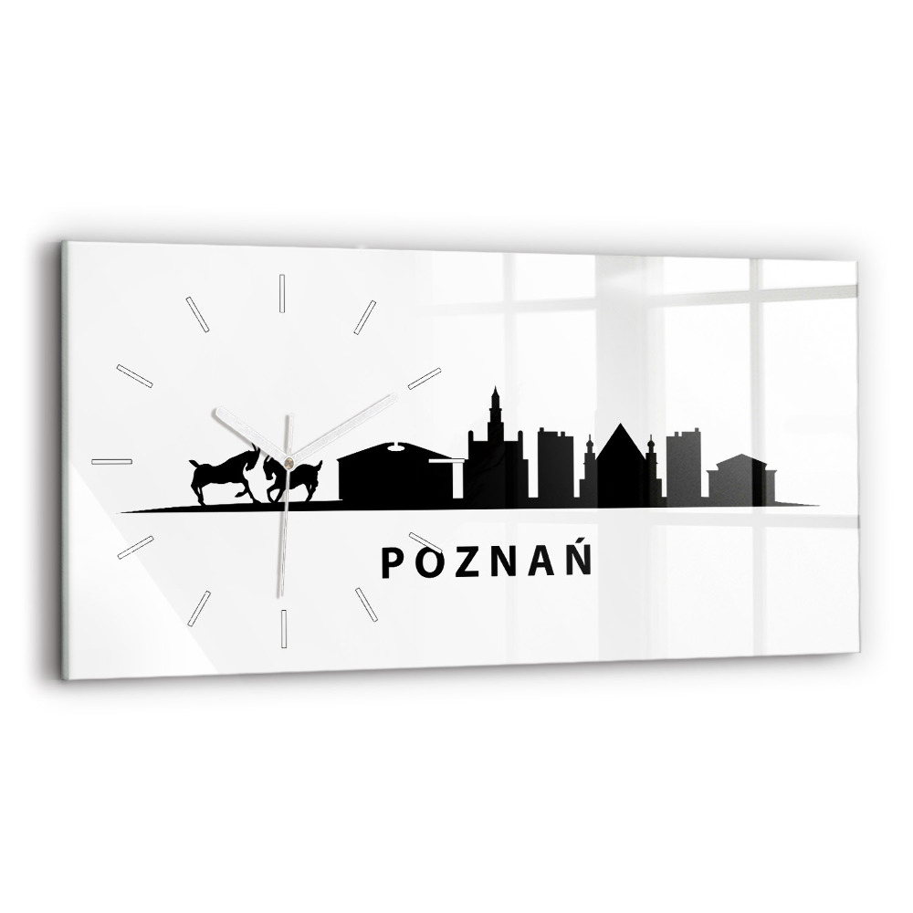 Zegar szklany Poznań panorama grafika