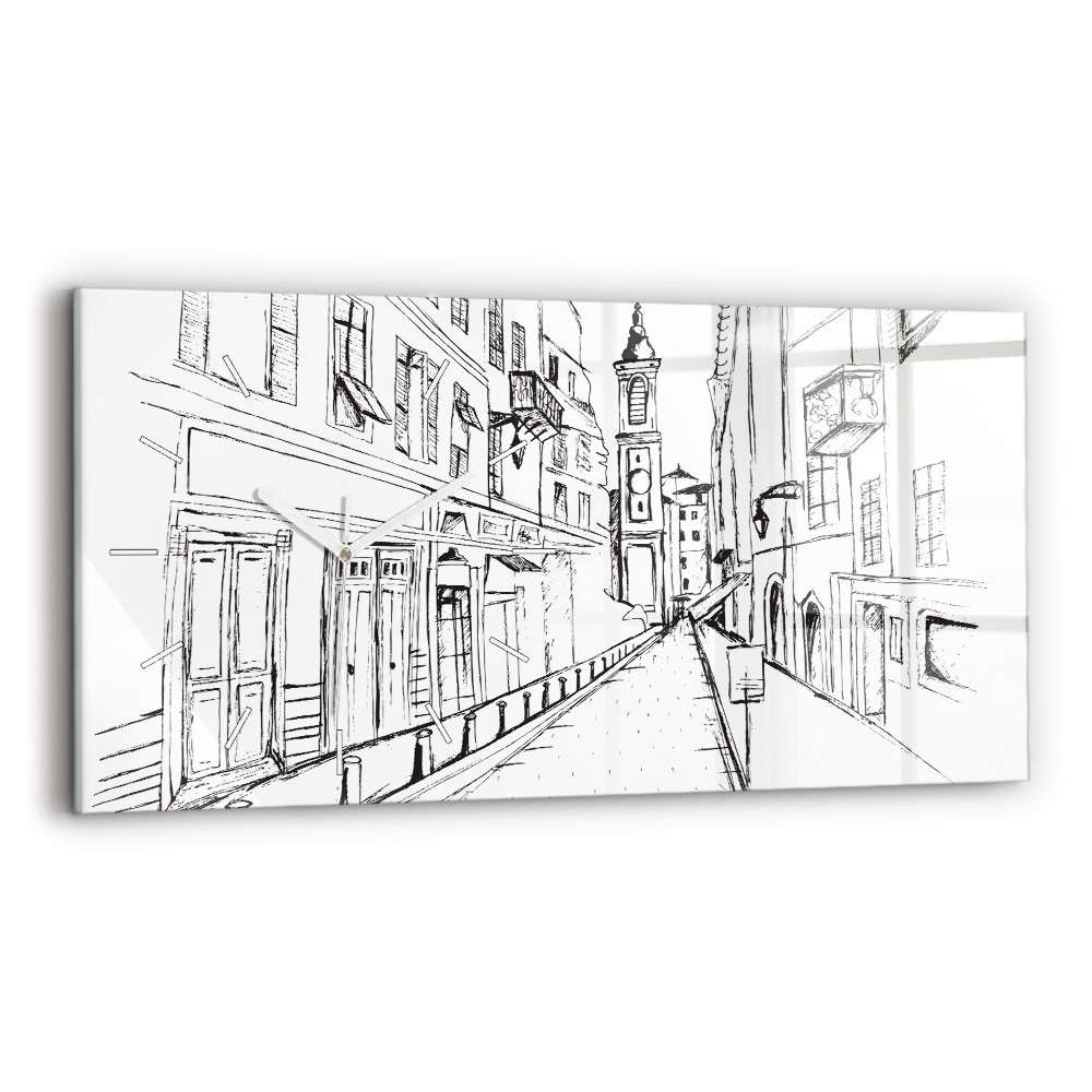 Zegar szklany Rysunek miasta Prowansja