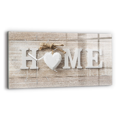 Zegar szklany Napis dom