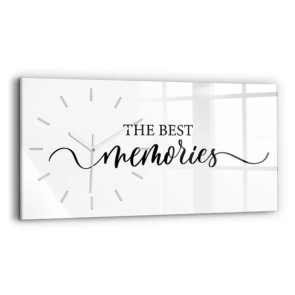 Zegar szklany Napis Memories