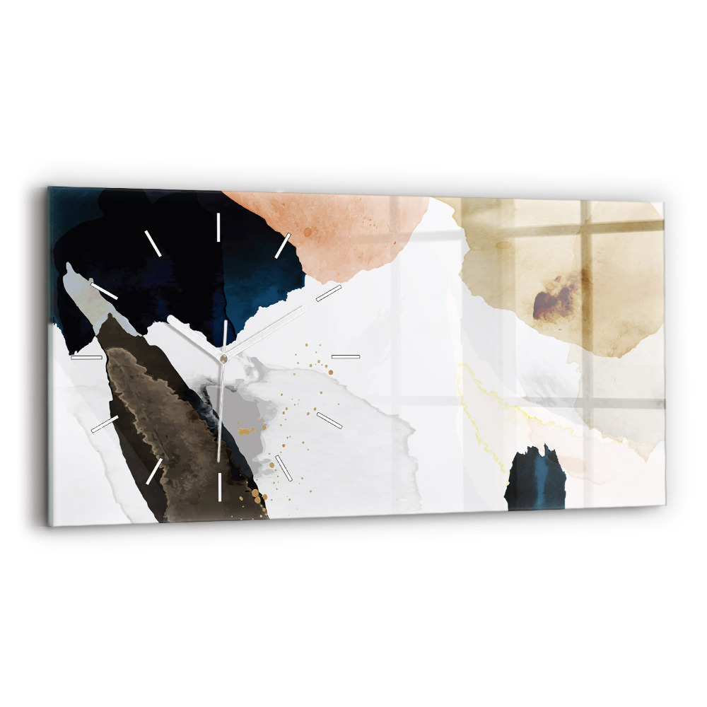 Zegar szklany Plamy abstrakcja