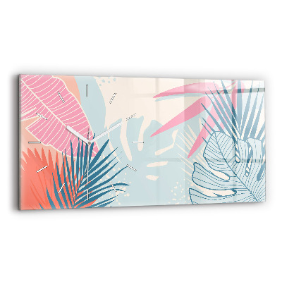 Zegar szklany Pastelowe liście