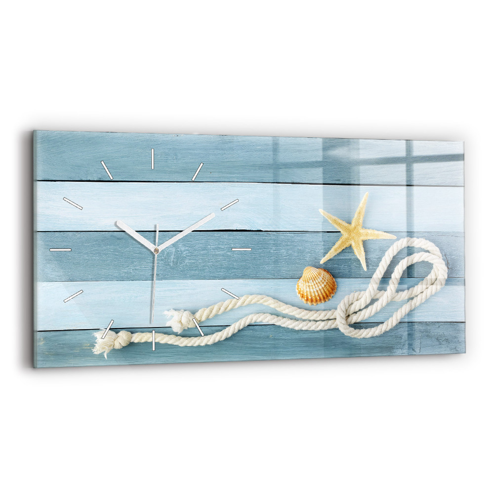 Zegar szklany Deski pasy i muszelka