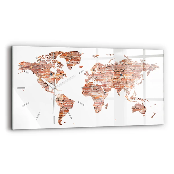 Zegar szklany Stara mapa z cegły