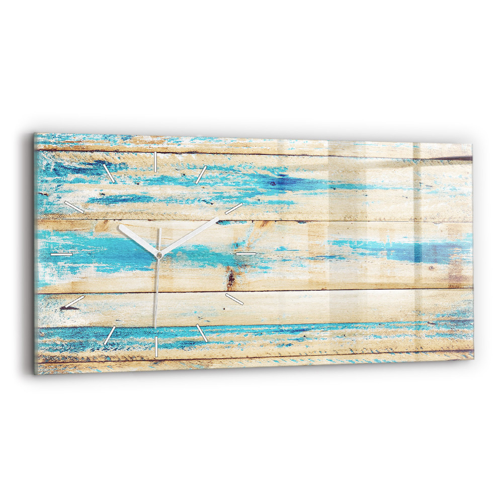 Zegar szklany Porysowane drewno