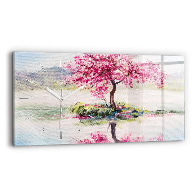 Zegar szklany Mozaika drzewa