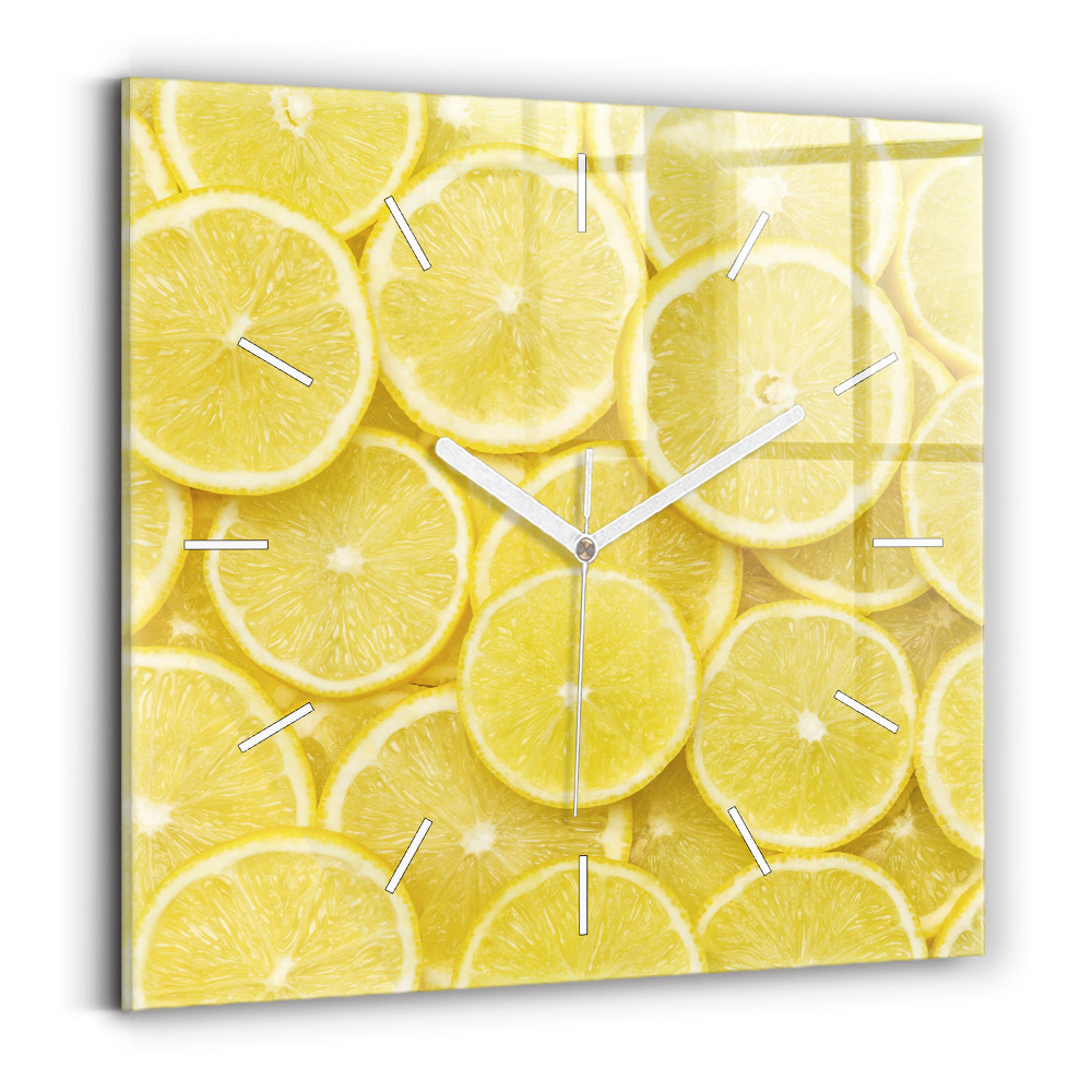 Zegar szklany Plasterki cytryny