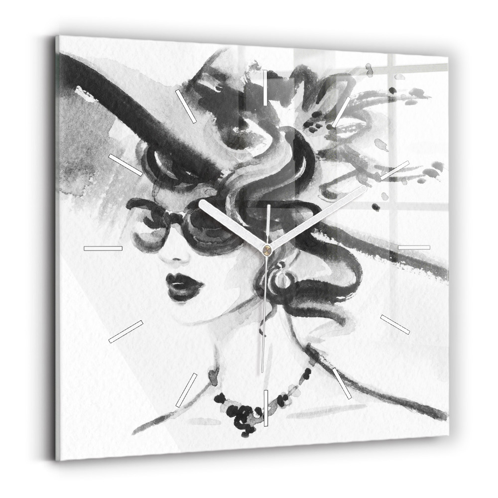 Zegar szklany Modna kobieta