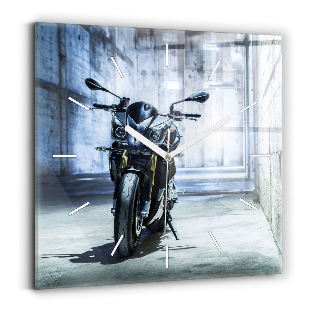 Zegar szklany Motocykl w alejce