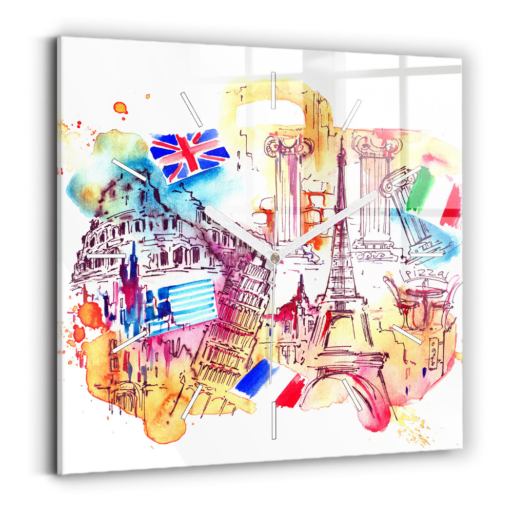 Zegar szklany Atrakcyjne kraje świata