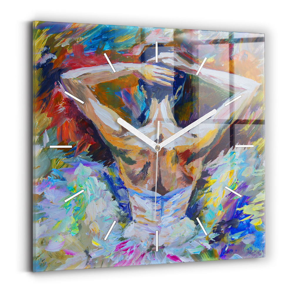 Zegar szklany Malowana baletnica