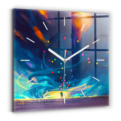 Zegar szklany Dziecko i balony