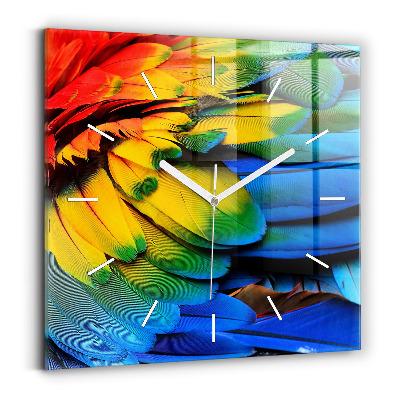 Zegar szklany Kolorowe skrzydła ptaka