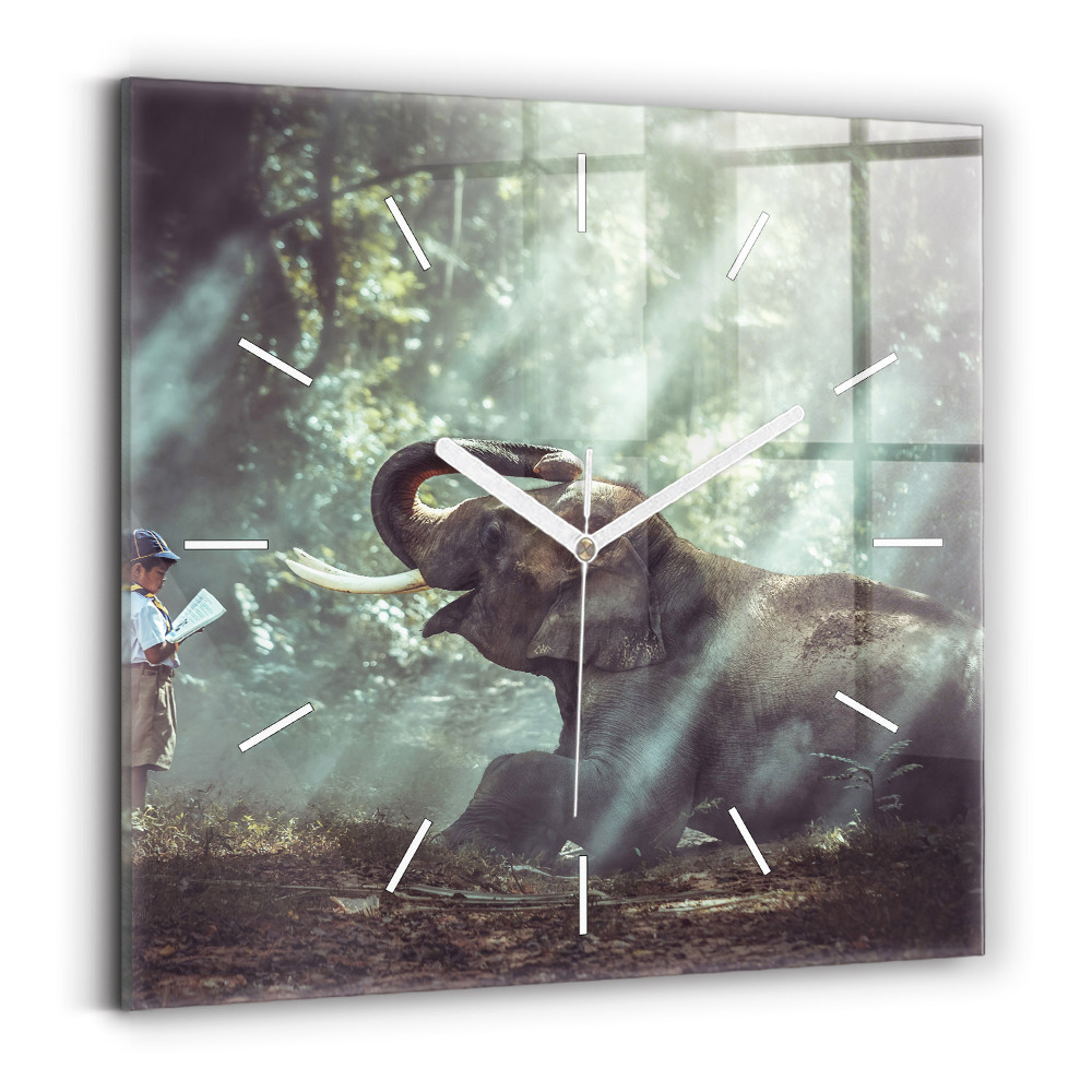 Zegar szklany Chłopczyk czyta książkę