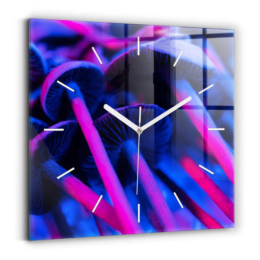 Zegar szklany Magiczne kolorowe grzyby