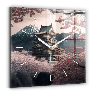 Zegar szklany Wieża i kwiaty w Azji