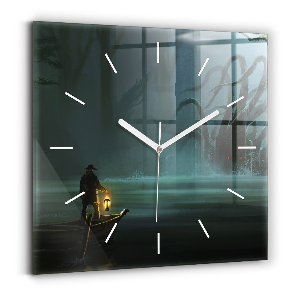 Zegar szklany Człowiek i potwór na bagnach