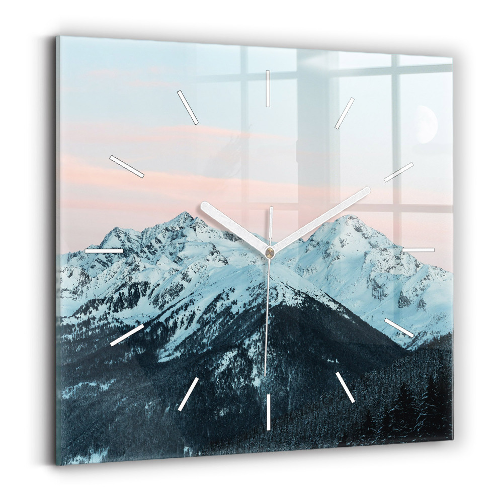 Zegar szklany Pasmo górskie zimą