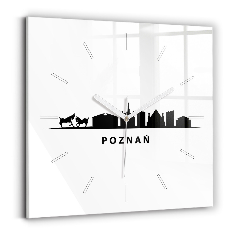 Zegar szklany Poznań panorama grafika