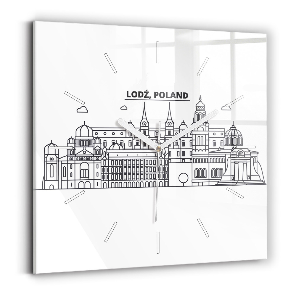 Zegar szklany Łódź architektura panorama