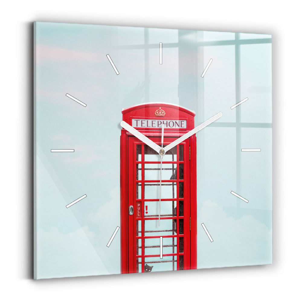 Zegar szklany Budka telefoniczna