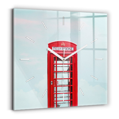 Zegar szklany Budka telefoniczna